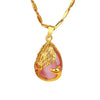 Peacock Copper Pendant Necklace with Faux Cat Eye Stone