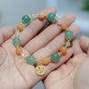 Golden Silk Jade Gourd Charm Bracelet