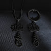 Lotus and Seed Syllable Necklace or Keychain in Stainless Steel