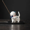 Ceramic Cat Incense Burner Cute Animal Decoration