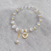 White Cat's Eye Butterfly Charm Bracelet