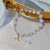 Crystal and Cat's Eye Charm Bracelet with Star, Moon and Flower Beads