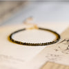 Natural Gemstone Braided Bracelet, Adjustable Gold Tone Chain