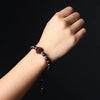 Ebony Wood Rose Bracelet with Auspicious Clouds