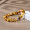 Yellow Citrine Tiger Eye Bead Bracelet