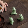 Ceramic Tea Pet Frog Figurine, Meditation Decor