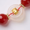 Chinese Zodiac Red Agate Bracelet with Gold-tone Foil Glass