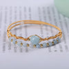 Crystal Bangle Bracelet with Gemstone Beads