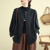 Loose Cotton Linen Jacket with Pockets for Women