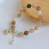 Peanut Charm Bracelet with Rutilated Quartz, Sunstone and Amazonite