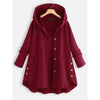 Women's Hooded Coat with Pockets, Long Sleeve Mid-length Jacket