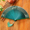 Chinese Style Bamboo Folding Fan with Silk Leaf and Tassel