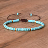 Natural Stone Disc Bead Bracelet with Adjustable Cord