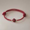 Cinnabar Jade Lotus Red String Weave Bracelet