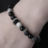 Adjustable Map Stone and Lava Rock Bracelet for Men