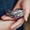 Koi Fish Lotus Luck Wealth Bracelet Bangle Silver Tone Cuff