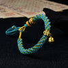 Tibetan Style Bell Charm Bracelet with Colorful Rope