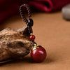 Cinnabar Keychain with Traditional Chinese Motifs