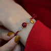 Cinnabar Jade Lotus Red String Weave Bracelet