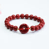 Cinnabar Rose Bracelet with Gold-Tone Accents