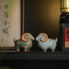 Ceramic Goat Figurine, Chinese Zodiac Sheep Home Decor
