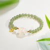 Jade Rabbit Beaded Bracelet with Coin Charm