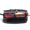 Handmade Leather Bracelet Set with Gift Message Card
