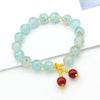 Liuli Glass Bead Bracelet with Cherry Charm