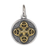 Sterling Silver Vajra Pendant with Gold-Tone Cross