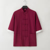 Men's Tang Suit Half Sleeve Shirt Cotton Linen Top