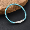 Stainless Steel Stone Bead Bracelet for Men and Women