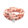 108 Mala Beads Bracelet Natural Stone Lotus Charm