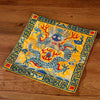 Embroidered Tea Mat, Square Coaster with Dragon Phoenix