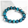 Natural Tiger Eye Stone Bracelet, Handmade Beaded Stretch Band