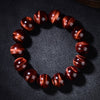 Natural Red Tiger Eye Bead Bracelet, Lightning Pattern