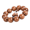 Six-Lines Wood Bead Bracelet with Gourd Charm