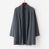 Men's Kimono Long Sleeve Open Front Mid-length Solid Color Spring Fall