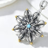 Lotus Vajra Pendant Necklace with Blue Stone