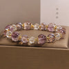 Amethyst and White Crystal Beaded Bracelet