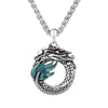 Tibetan Copper Dragon Strength Necklace, Enamel Pendant
