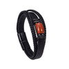Tiger Eye Power Magnetic Buckle Multilayered Leather Bracelet