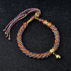Tibetan Style Bell Charm Bracelet with Colorful Rope