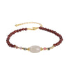Natural Garnet Bracelet with Oval Stone and Copper Accents