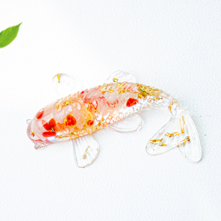 Koi Fish Crystal Chip Epoxy Resin Luck Decoration