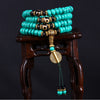 Turquoise Dzi Bead Mala Necklace 108 Beads Tibetan Style
