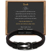 Stainless Steel Infinity Leather Weave Balance Bracelet