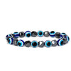Faceted Stone Bead Bracelet with Hematite, 8mm