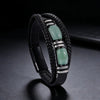 Tiger Eye Power Magnetic Buckle Multilayered Leather Bracelet