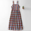 Women's Summer Sleeveless Plaid Midi Dress