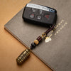Heart Sutra Copper Key Chain with Woven Cord